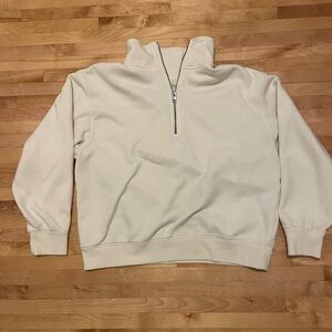 Universal Thread Off-White/Ivory Quarter Zip-Up Sweater Size Large